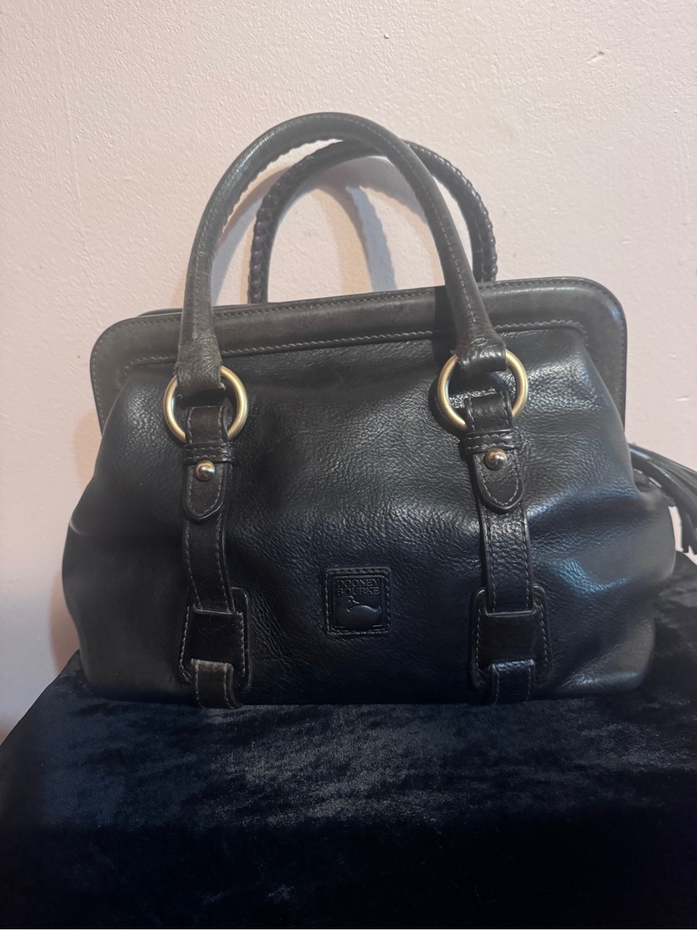 Dooney and Bourke vintage Florentine  Classic dark brown Leather Satchel Handbag